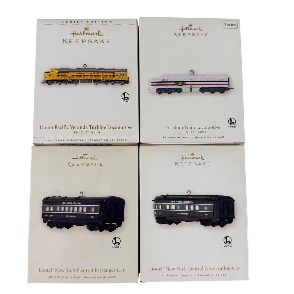 Hallmark Keepsake Lionel Train Ornament Lot of 4 Union Pacific Freedom Train NYC